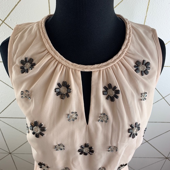 ModCloth Embellished Chiffon Midi Dress Blush S - Picture 4 of 13